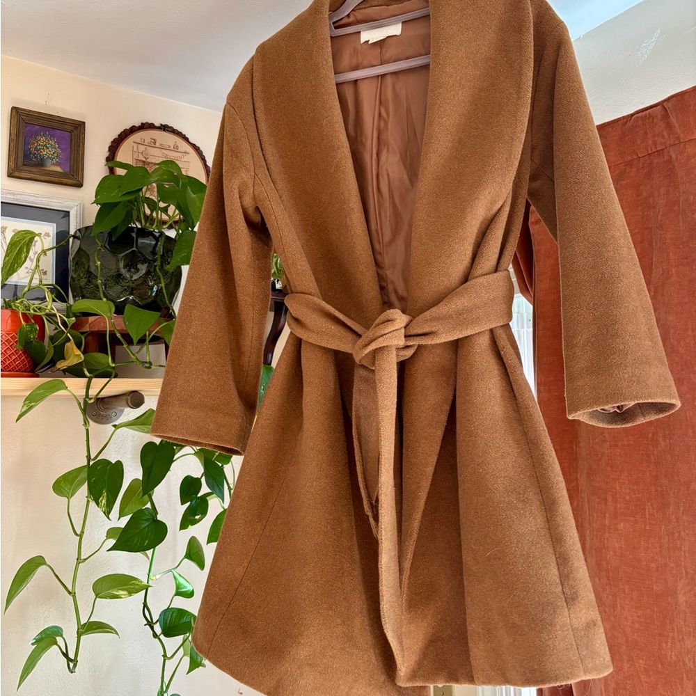 H&M Brown Belted Trench Coat